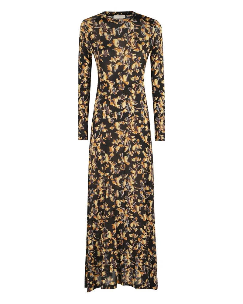 Ulla Johnson Kleid mit Muster - Schwarz Schwarz