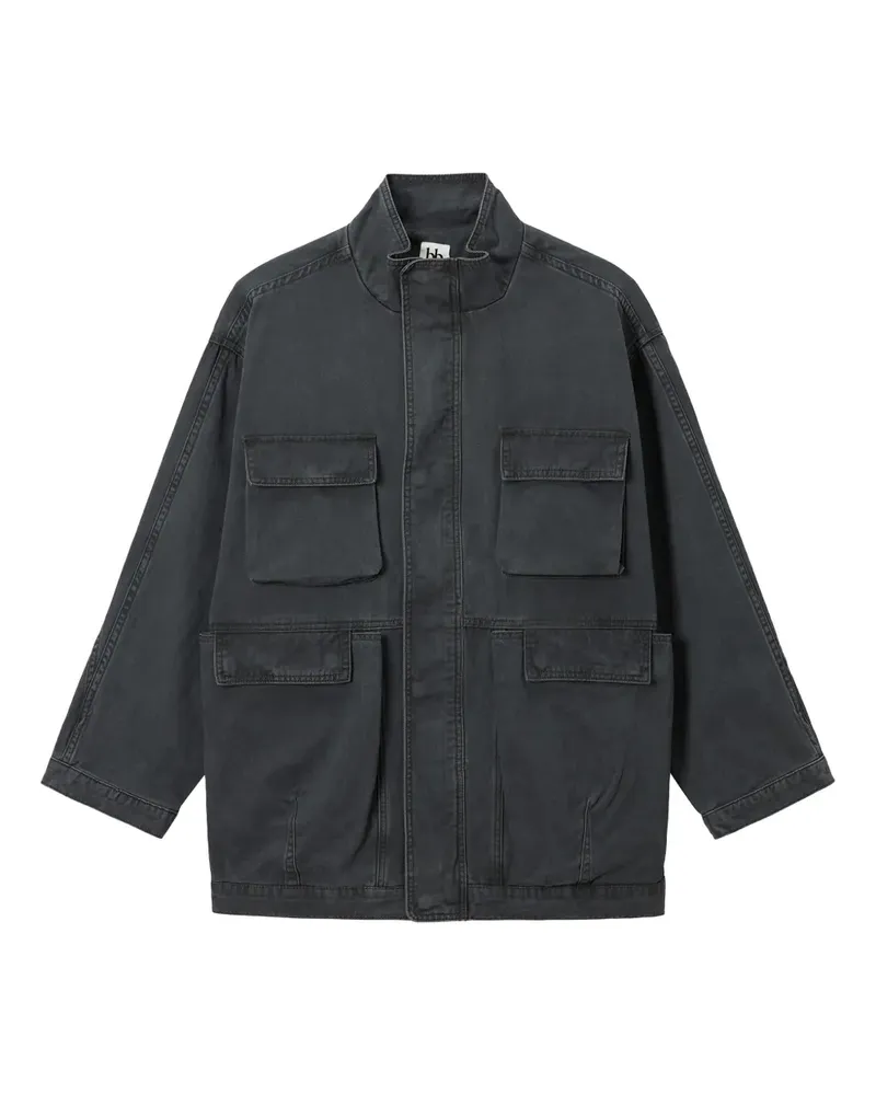 b+ab Jacke im Military-Look - Schwarz Schwarz