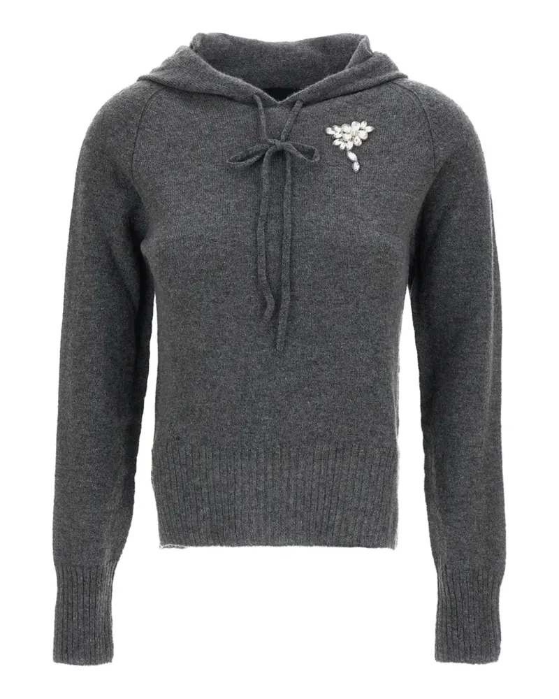 Simone Rocha embellished cashmere hoodie - Grau Grau