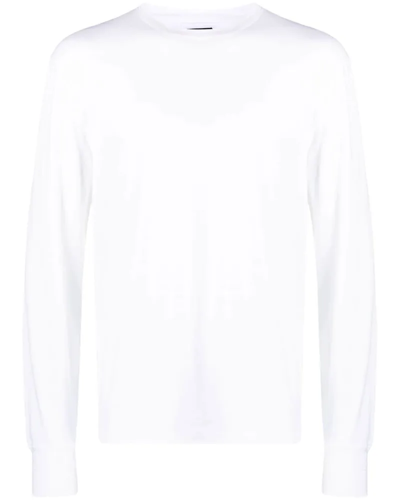 Tom Ford Langarmshirt mit rundem Ausschnitt Weiß