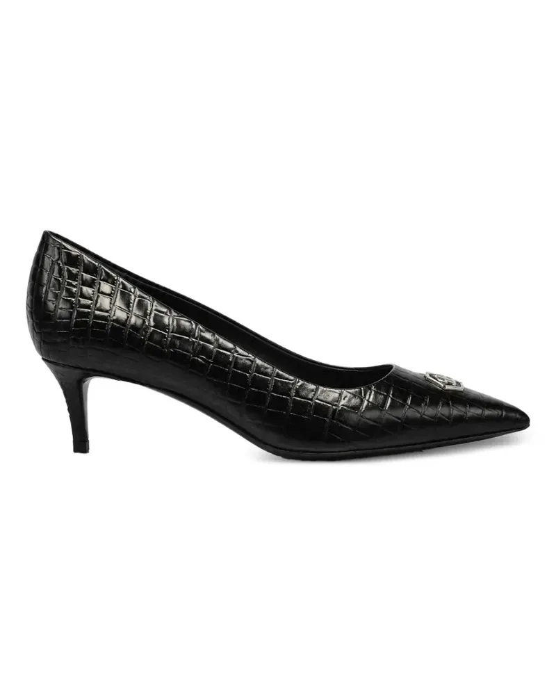 Philipp Plein Hexagon Pumps mit Kroko-Effekt - Schwarz Schwarz