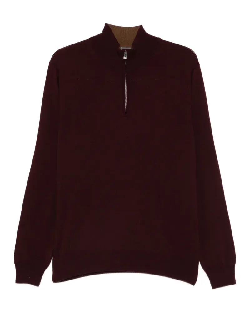 Corneliani Pullover mit kurzem Reißverschluss - Rot Rot