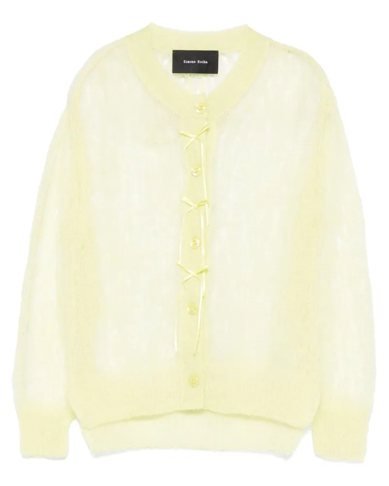 Simone Rocha Cropped-Cardigan mit Schleifendetail - Grün Grün