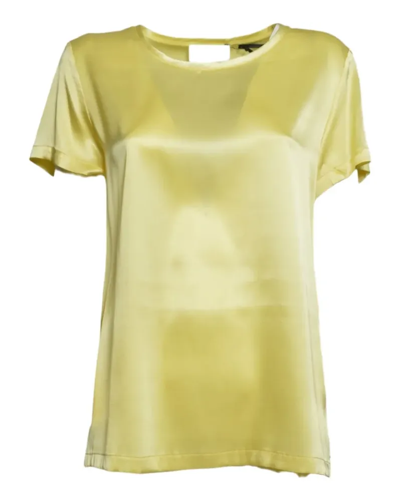 SOLOTRE satin-finish short-sleeved T-shirt - Gelb Gelb