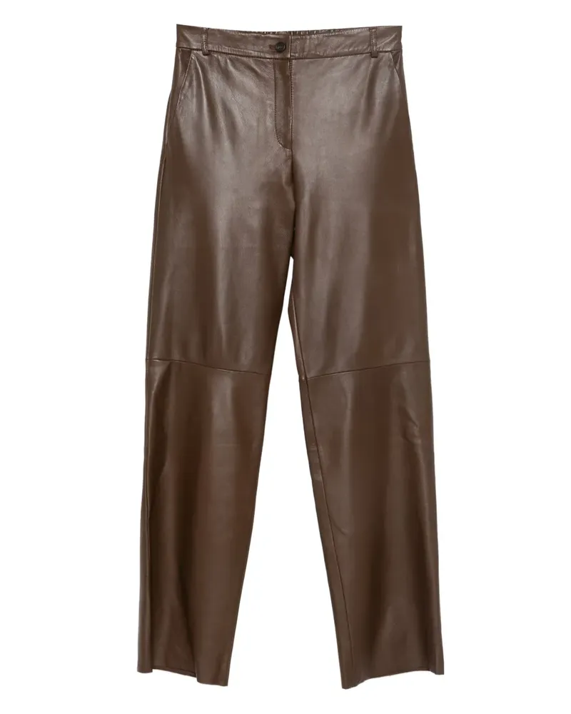 Antonelli Firenze Lederhose mit geradem Bein - Braun Braun