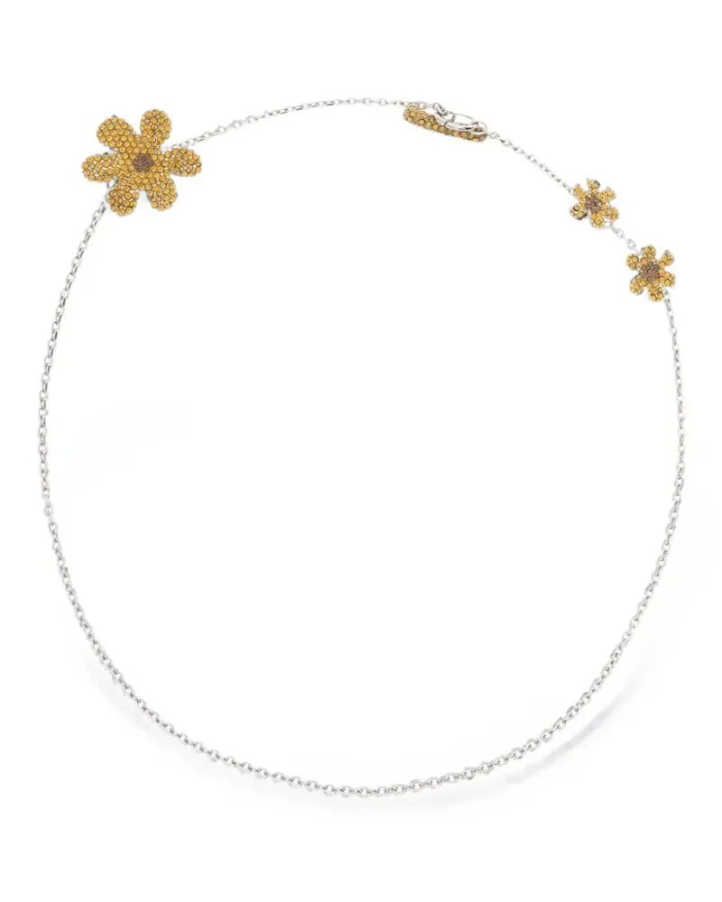 Marni crystal-embellished floral necklace - Silber Silber
