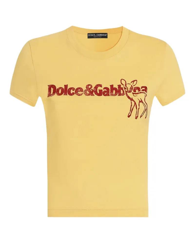 Dolce & Gabbana T-Shirt mit rundem Ausschnitt - Gelb Gelb