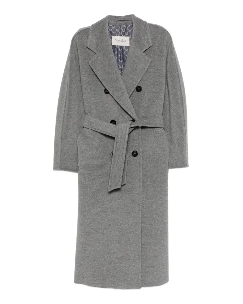 Max Mara Doppelreihiger Mantel mit Gürtel - Grau Grau