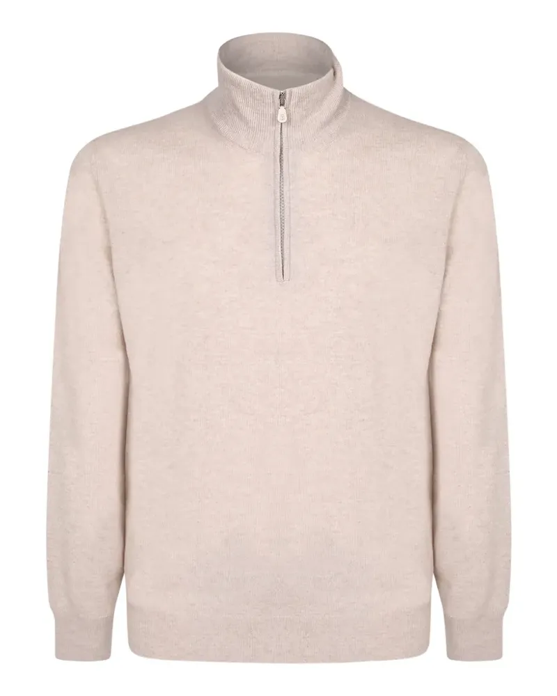 Brunello Cucinelli cashmere sweater with half-zip - Nude Nude