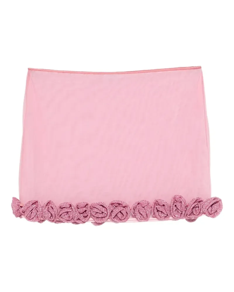 Oséree Minirock mit Rosenbesatz - Rosa Rosa