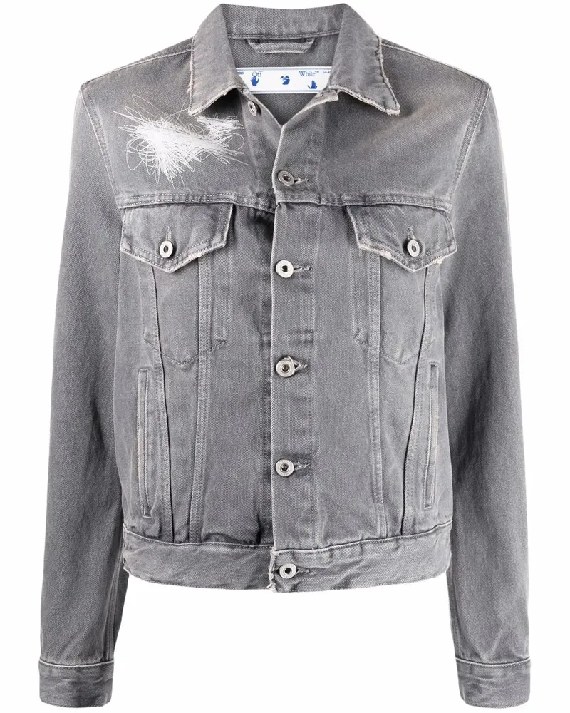 OFF-WHITE Jeansjacke mit Pfeil - Grau Grau