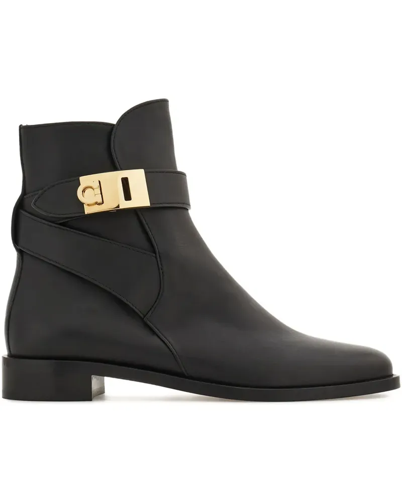 Ferragamo Stiefeletten mit Hug-Schnalle - Schwarz Schwarz