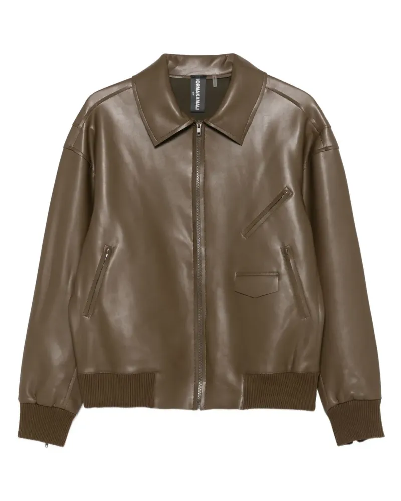 Norma Kamali zip-front bomber jacket - Braun Braun
