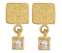 18kt yellow  Roxy Mezuzah diamond drop earrings