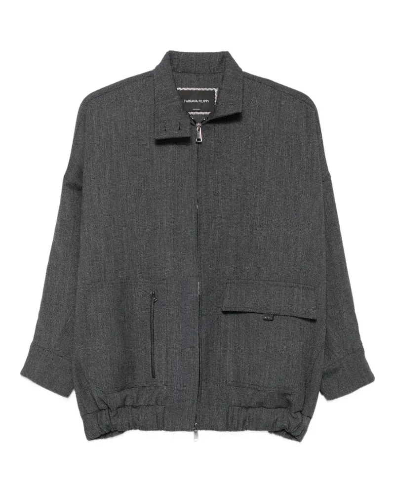 Fabiana Filippi zip-up high-neck coat - Blau Blau