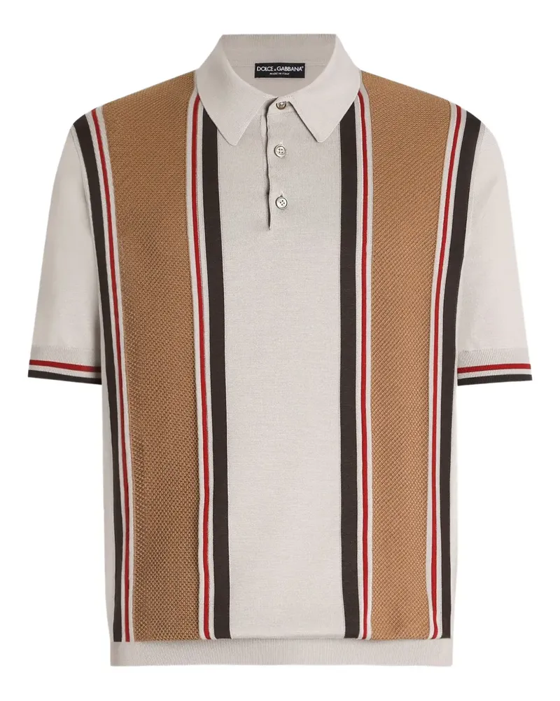 Dolce & Gabbana Poloshirt aus Seidenstretch - Nude Nude
