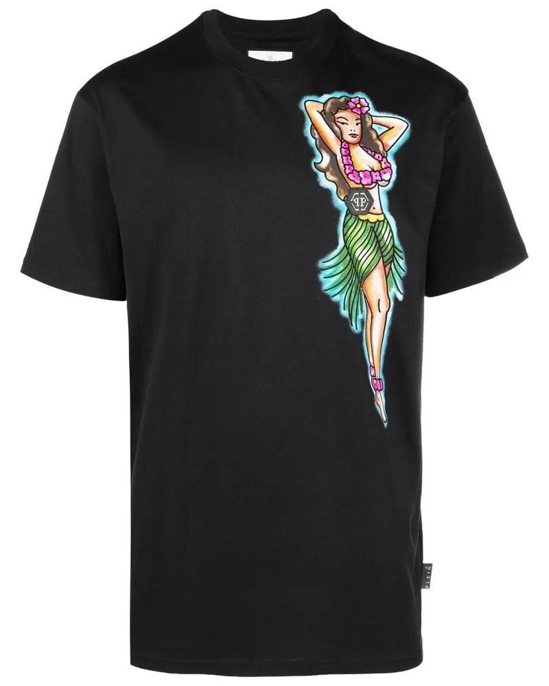 Philipp Plein T-Shirt mit grafischem Print - Schwarz Schwarz