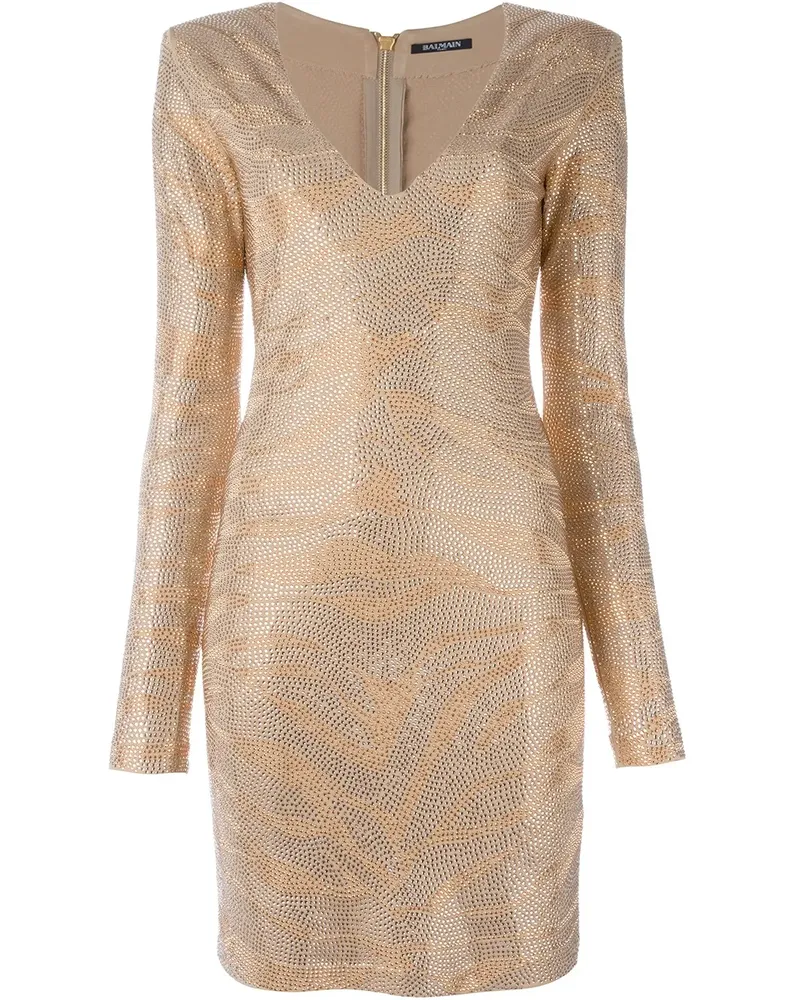 Balmain Kleid mit Zebra-Print - Nude Nude