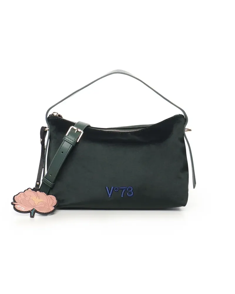 V°73 Isabella Schultertasche mit Blumendetail - Grün Grün