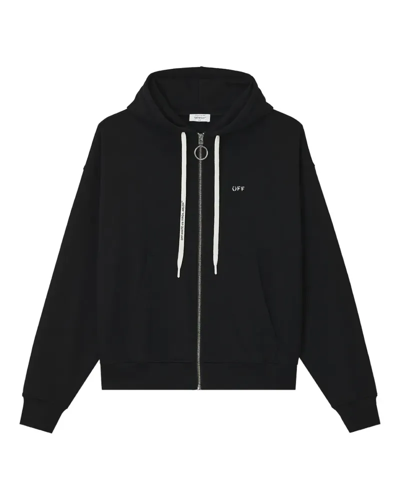 OFF-WHITE Kapuzenjacke mit Logo-Print - Schwarz Schwarz