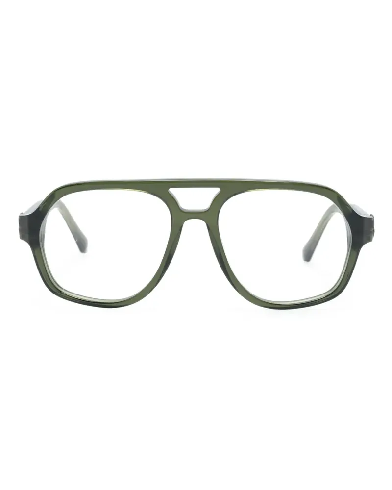 Moncler Pilotenbrille mit Logo-Schild - Grün Grün