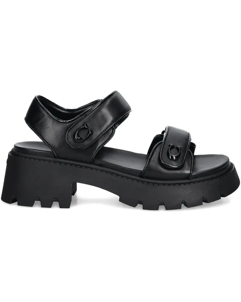 Coach Chunky Brynn Sandalen mit Logo-Schild 25mm - Schwarz Schwarz