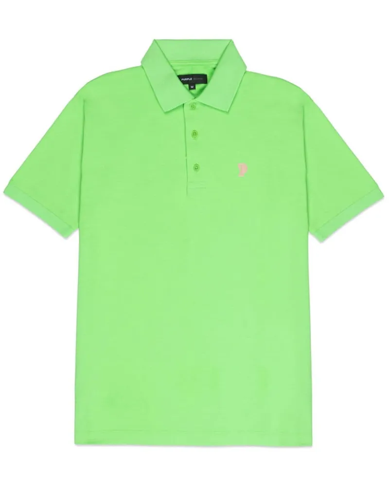PURPLE BRAND Poloshirt mit Logo-Print - Grün Grün