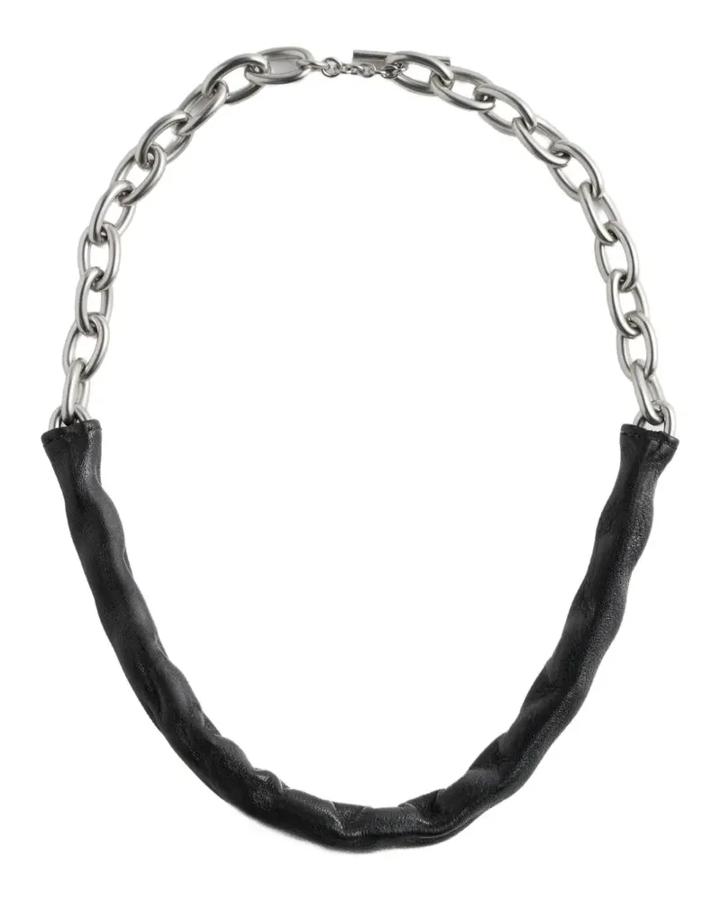 Maison Margiela Halskette mit Lederüberzug - Silber Silber