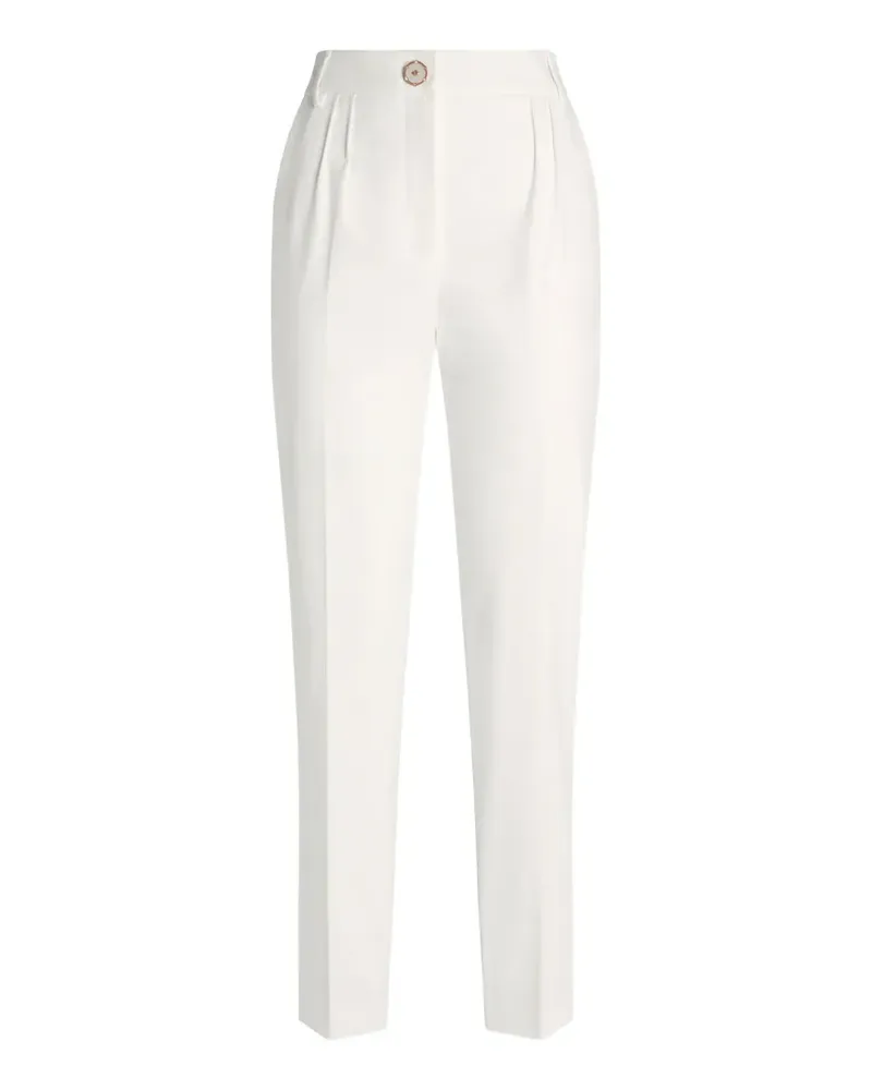Genny Geknöpfte Hose mit Falten - Weiß Weiß
