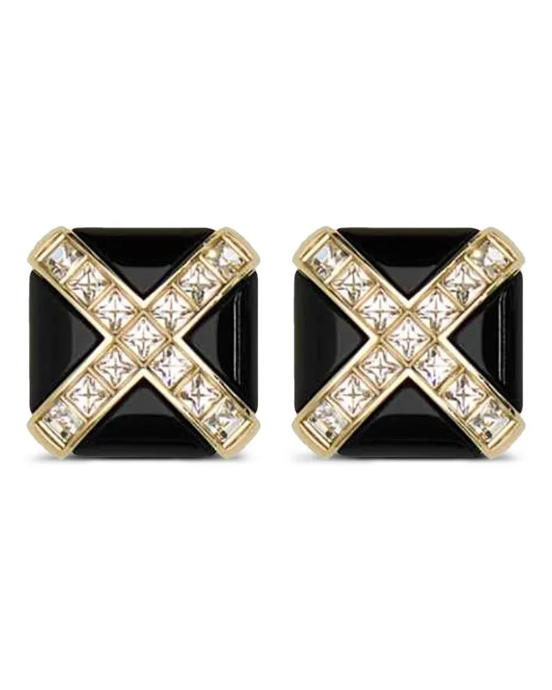 Saint Laurent Ohrclips mit Kristall - Gold Gold