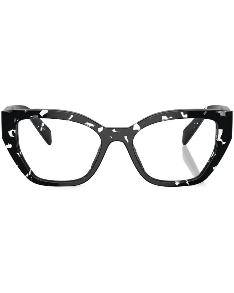 Prada Geometrische Brille in Schildpattoptik - Schwarz Schwarz