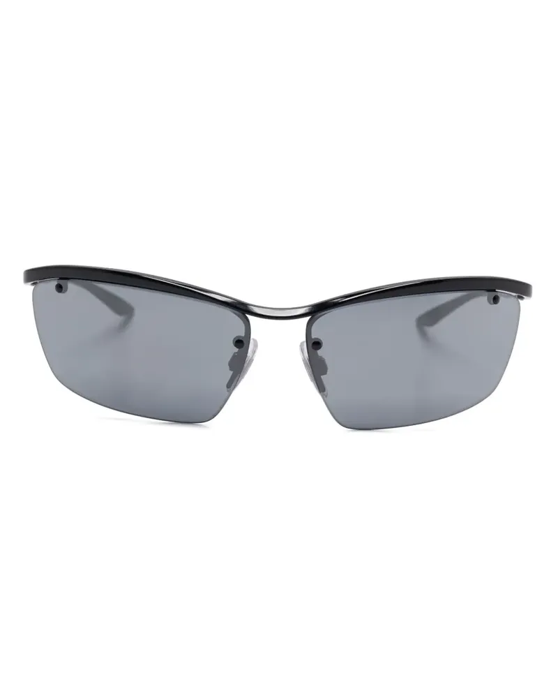 Dolce & Gabbana Sonnenbrille mit Shield-Gestell - Schwarz Schwarz