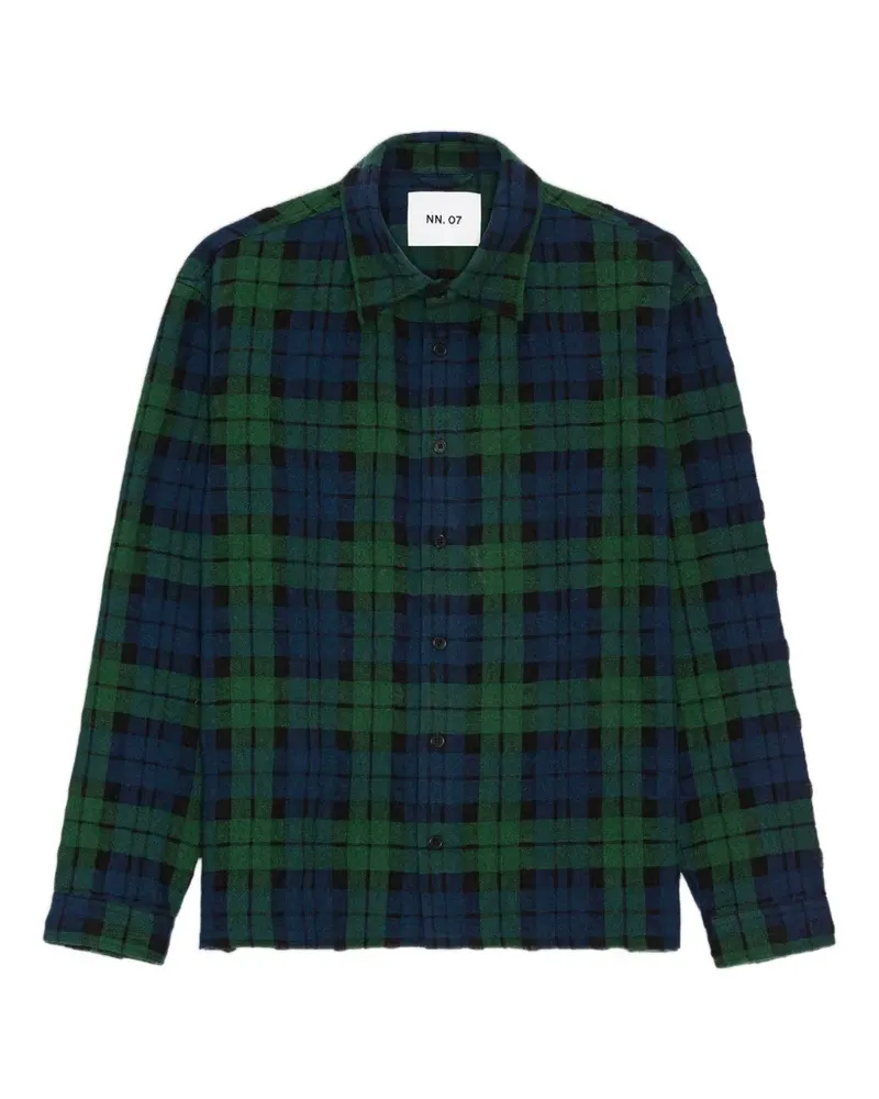 NN 07 Casper flannel shirt - Grün Grün