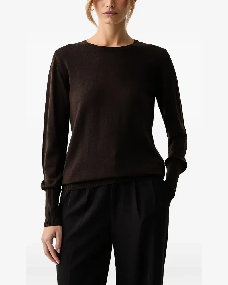 Luisa Spagnoli Occulto Pullover mit Logo-Schild - Braun Braun