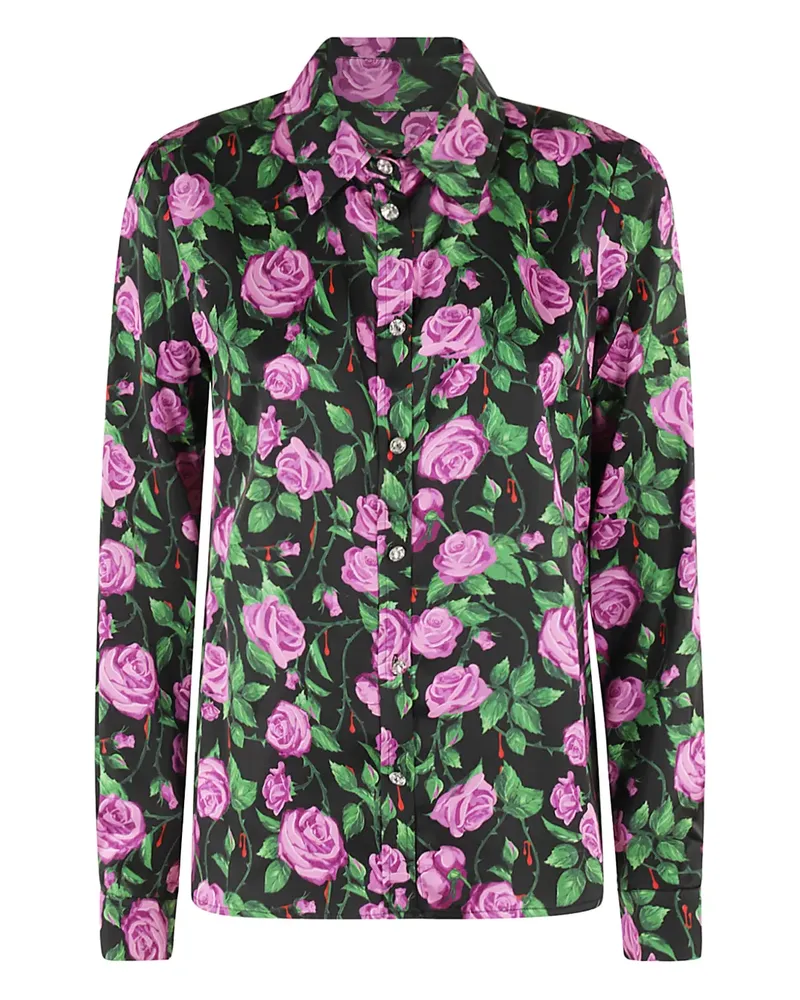 Chiara Ferragni Hemd mit Blumen-Print - Schwarz Schwarz