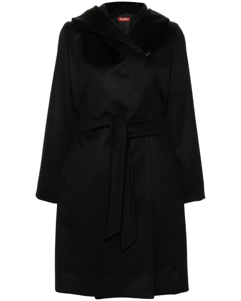Max Mara Langer Newmang Mantel - Schwarz Schwarz