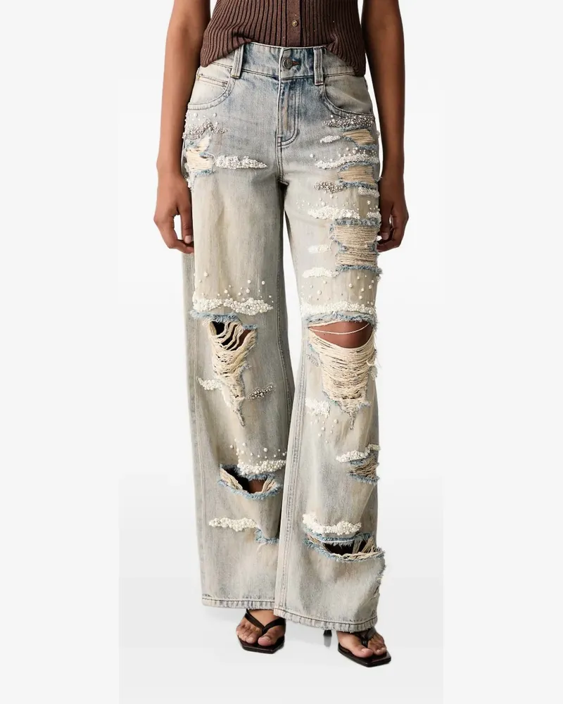 Miss Sixty distressed embellished jeans - Blau Blau