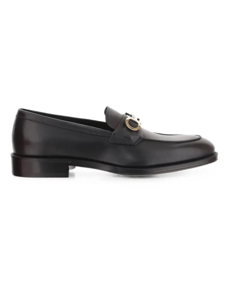 Ferragamo moccasin with Gancini ornament - Schwarz Schwarz