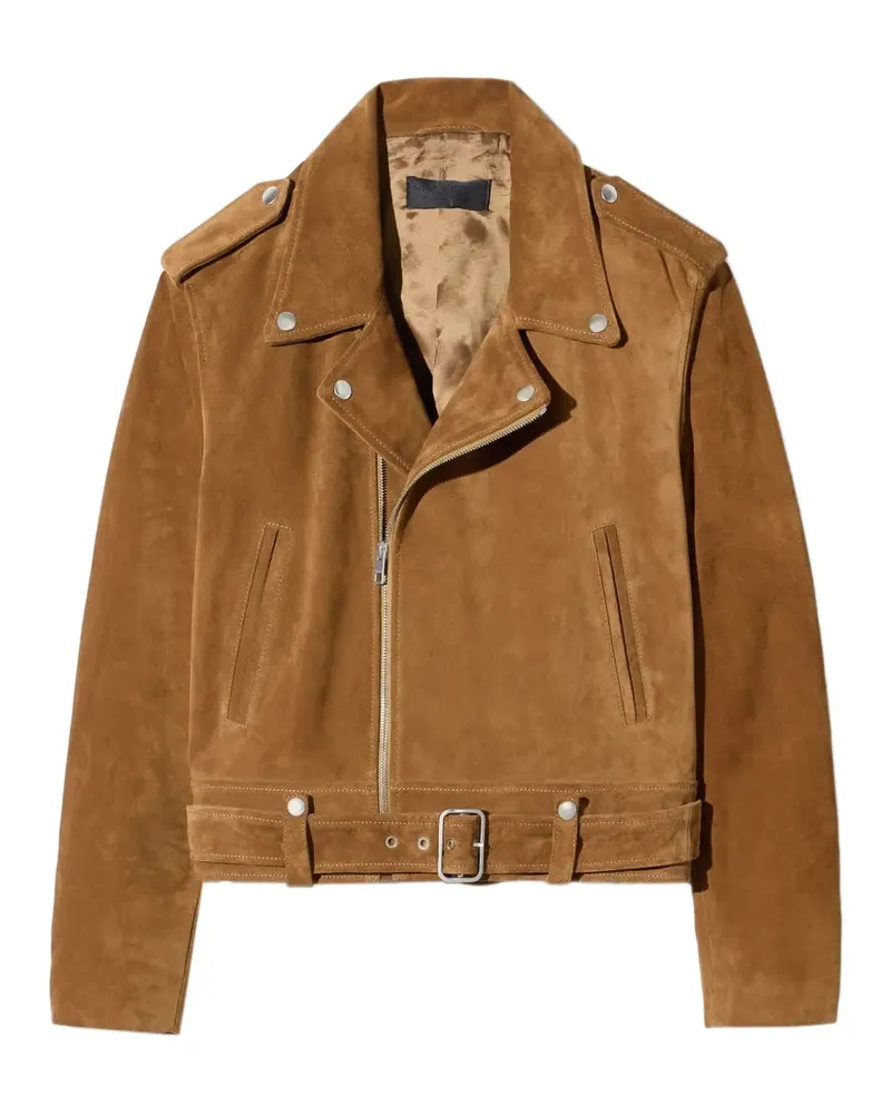 Nili Lotan Evel Bikerjacke mit Gürtel - Braun Braun