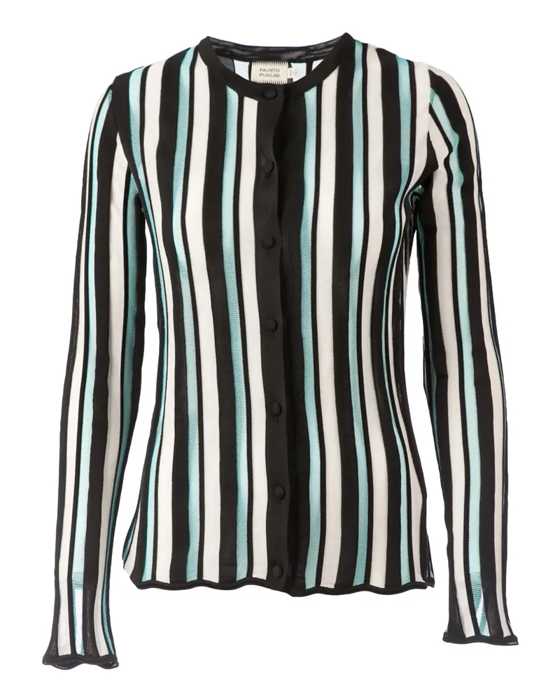 Fausto Puglisi Gestreifter Cardigan - Schwarz Schwarz
