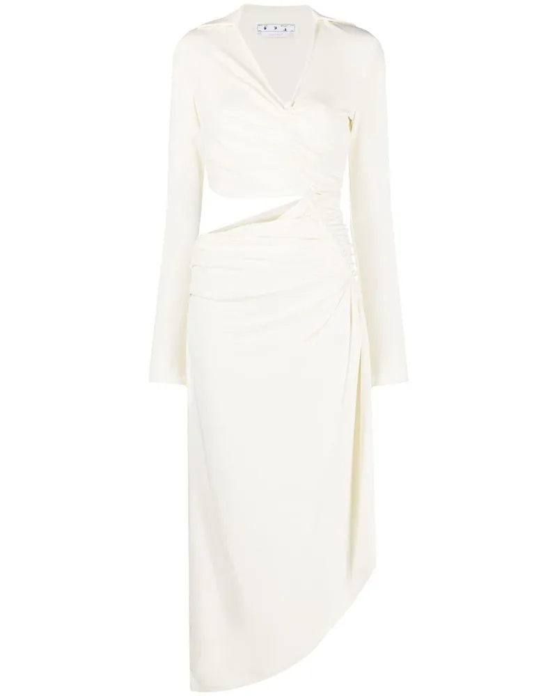 OFF-WHITE Drapiertes Midikleid - Weiß Weiß