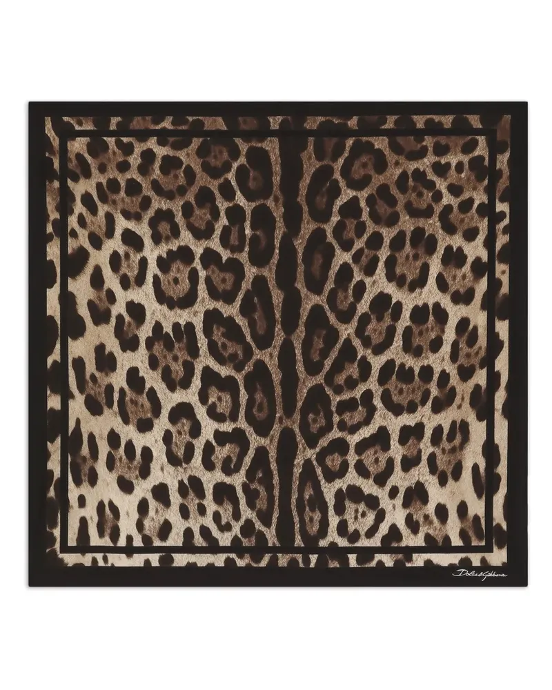 Dolce & Gabbana leopard-print border scarf - Braun Braun