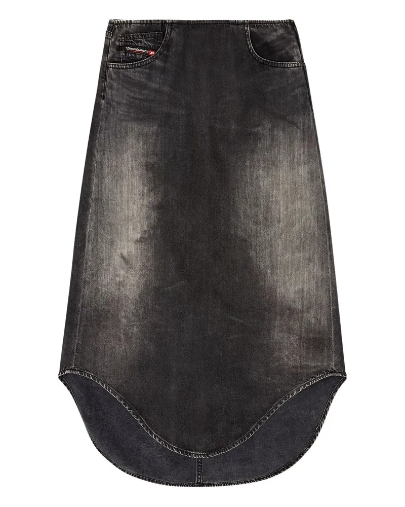Diesel curved-hem denim skirt - Schwarz Schwarz