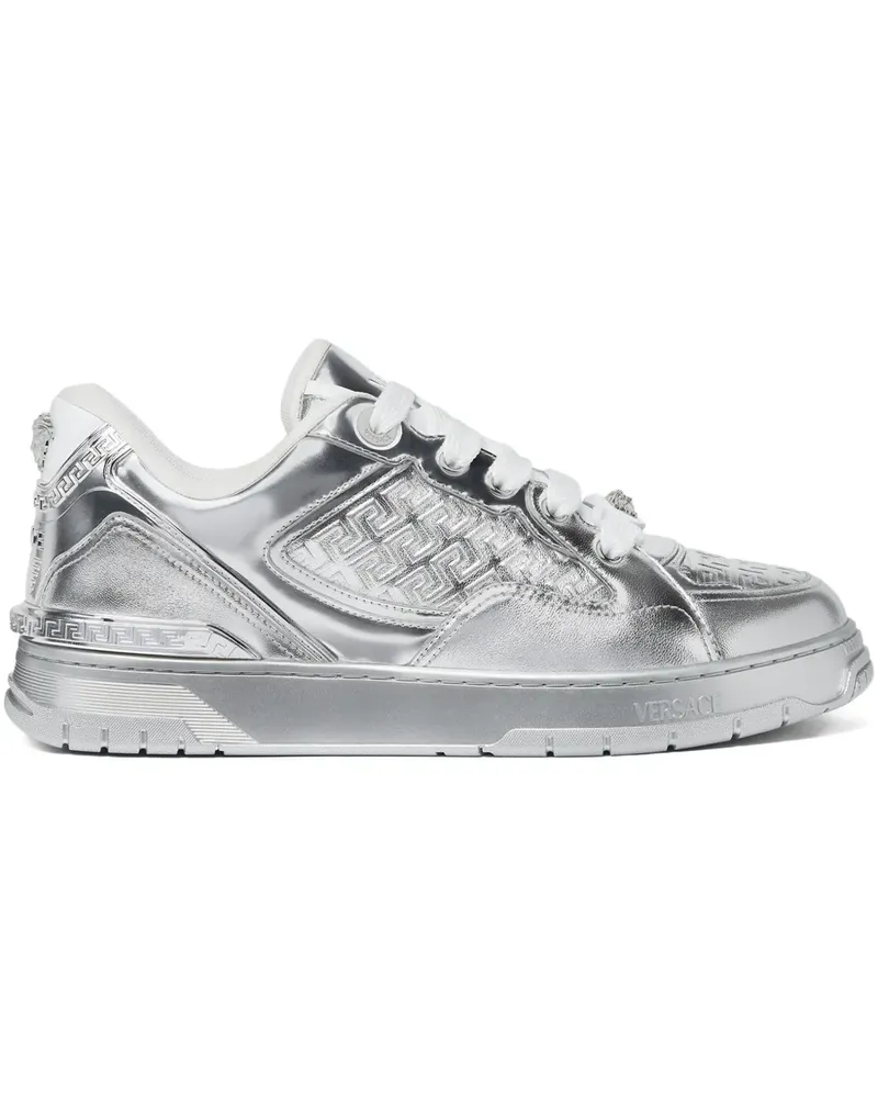 Versace Sneakers mit Medusa Greca-Prägung - Silber Silber