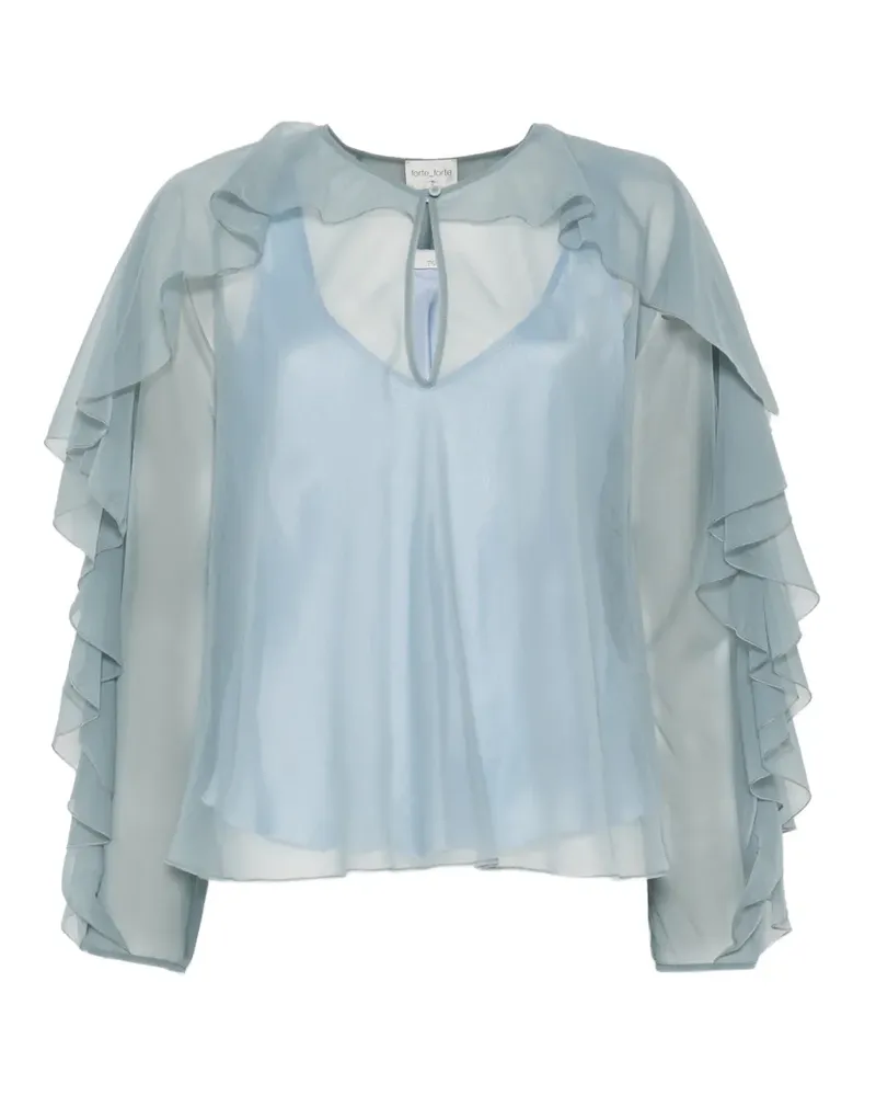 forte_forte Hemd mit Sheer-Effekt - Blau Blau
