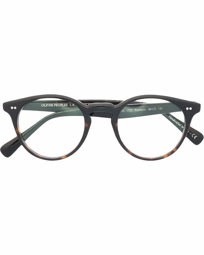 Oliver Peoples Brille mit rundem Gestell - Schwarz Schwarz