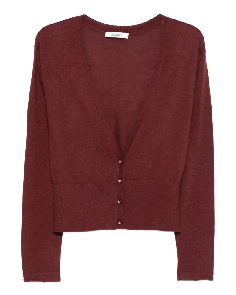 Dorothee Schumacher Cardigan mit V-Ausschnitt Rot