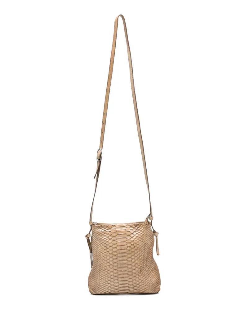 Reptile's House python-skin shoulder bag - Nude Nude