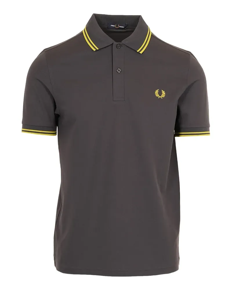 Fred Perry Tennis tipping-detail Laurel Wreath polo shirt - Grau Grau