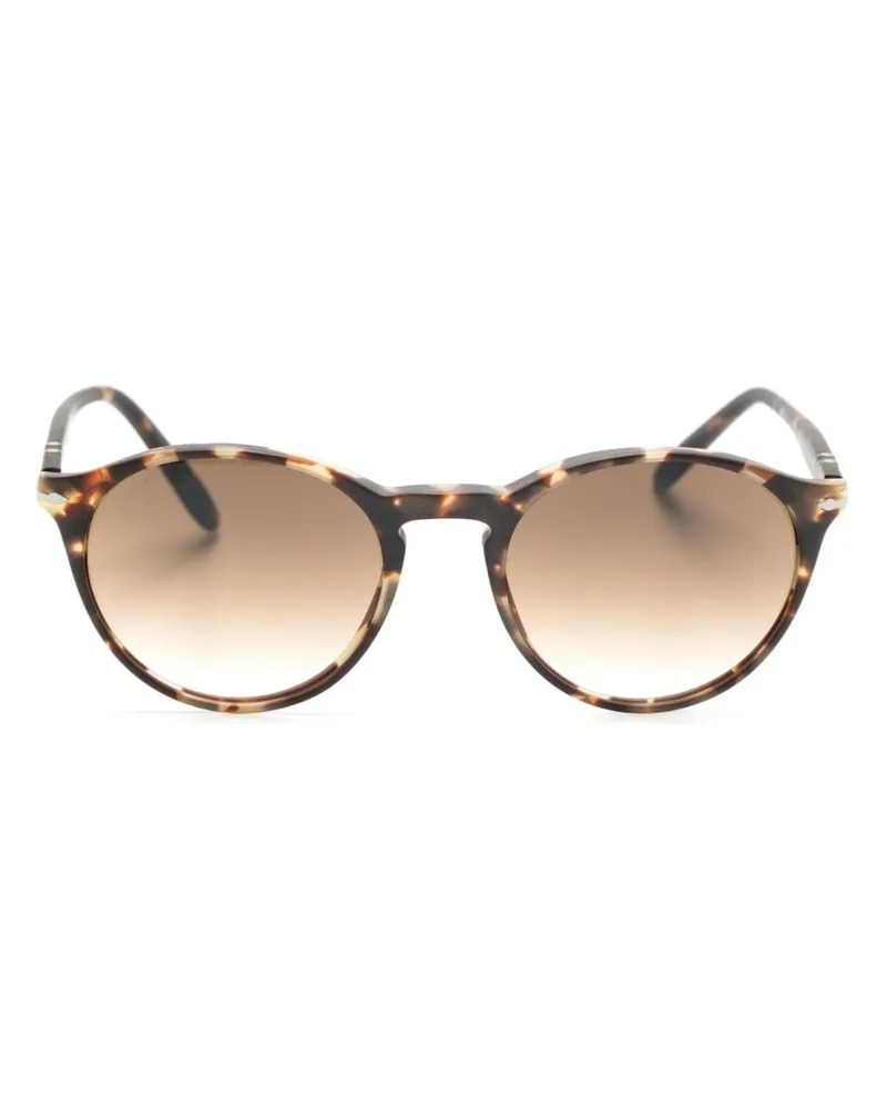 Persol Runde Sonnenbrille in Schildpattoptik - Grau Grau
